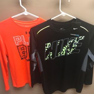2 Boys Athletic Wear long sleeve tees. Nike/UA